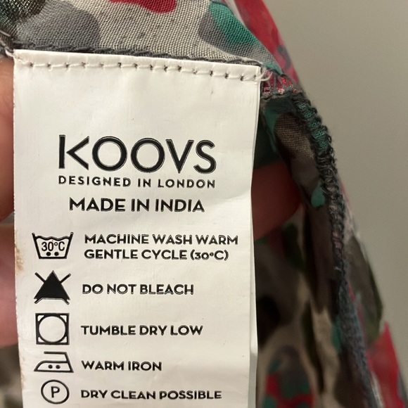 KOOVS maxi Dress sleeveless colourful abstract print sheer split front skirt - Picture 8 of 11